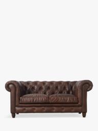 Halo Earle Chesterfield Medium 2 Seater Leather Sofa - thumbnail 1