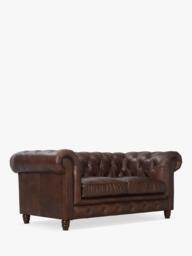 Halo Earle Chesterfield Medium 2 Seater Leather Sofa - thumbnail 3