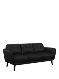 John Lewis Arlo Large 3 Seater Leather Sofa, Dark Leg - thumbnail 1
