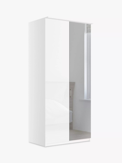 John Lewis Elstra 100cm Wardrobe with Glass and Mirrored Hinged Doors - image 1