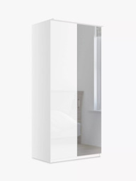 John Lewis Elstra 100cm Wardrobe with Glass and Mirrored Hinged Doors - thumbnail 1