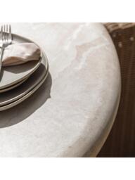 John Lewis Travertine Marble Effect Round Garden Dining Table, 120cm - thumbnail 3