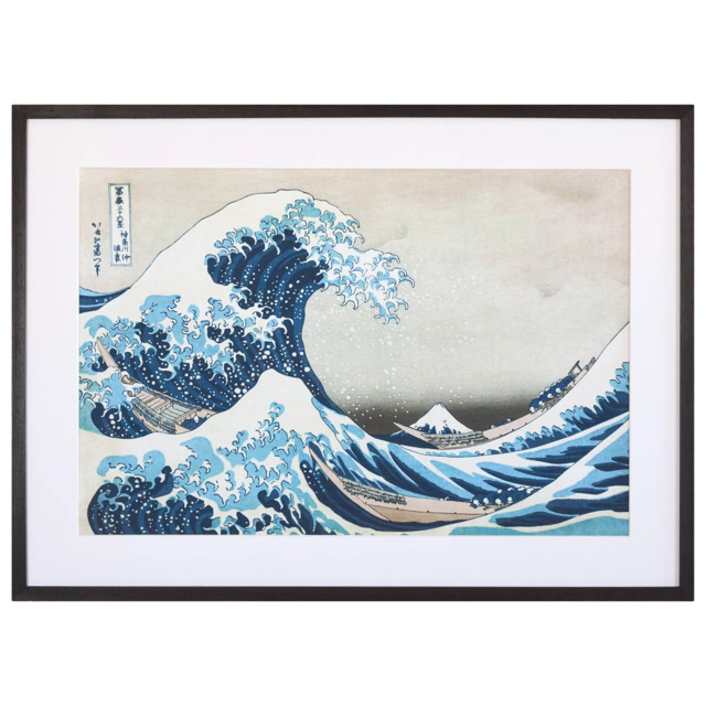 John Lewis Katsushika Hokusai 'The Great Wave off Kanagawa' Framed Print, Blue - image 1