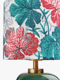 John Lewis X Collagerie Geranium Print Small Faceted Ceramic Table Lamp, Green - thumbnail 3