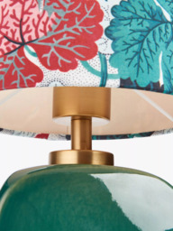 John Lewis X Collagerie Geranium Print Small Faceted Ceramic Table Lamp, Green - thumbnail 4