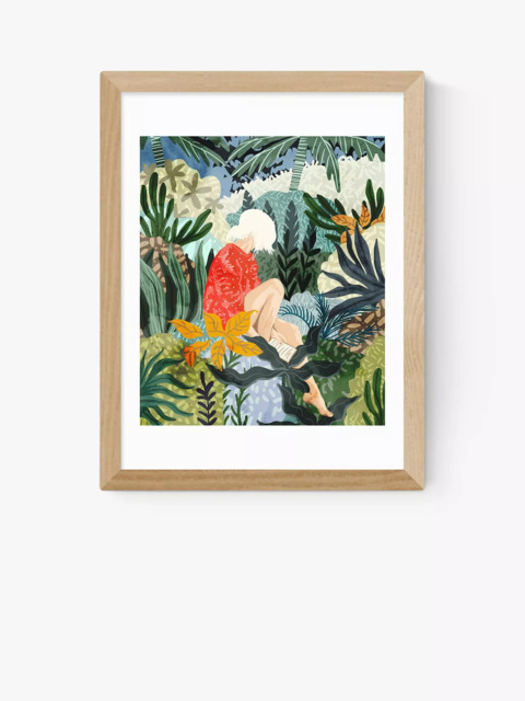 EAST END PRINTS 83 Oranges 'Distracted Reader' Framed Print