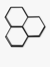 Gallery Direct Turlock Honeycomb Metal Frame Wall Shelving Unit, 70 x 68cm, Black - thumbnail 1