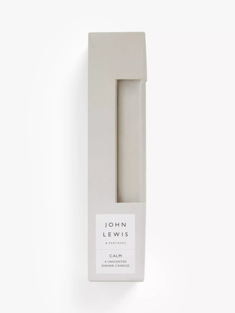 John Lewis Sentiments Calm Unscented Dinner Candles, Pack of 4 - image 1