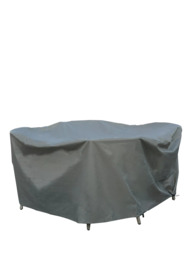 Bramblecrest Rattan 4-Seater Round Dining Set Water Repellent Garden Furniture Covers, Khaki
