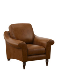 John Lewis Camber Leather Armchair, Dark Leg - thumbnail 1