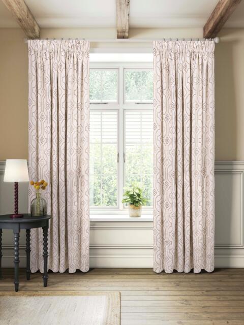 John Lewis Nevado Embroidery Pair Blackout Lined Pencil Pleat Curtains, Multi - image 1
