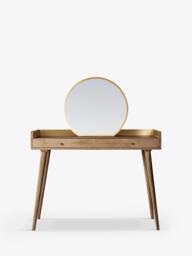 Swoon Fresco 2 Drawer Dressing Table & Mirror, Natural Mango