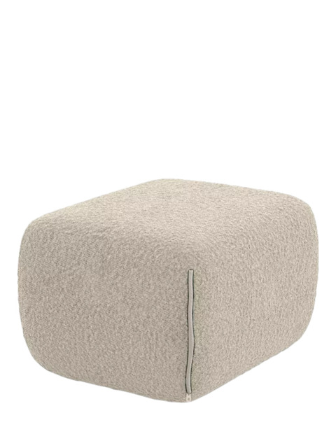 Cozmo Cozy Pouffe Footstool, Ecru Boucle Natural Piping - image 1