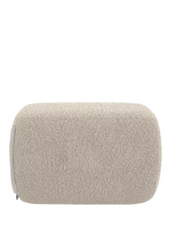 Cozmo Cozy Pouffe Footstool, Ecru Boucle Natural Piping - thumbnail 3