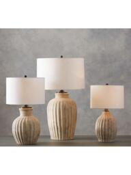 Pottery Barn Anders Large Fluted Terracotta Table Lamp, White - thumbnail 5