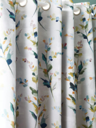 John Lewis Wildflower Sprigs Print Pair Blackout/Thermal Lined Eyelet Curtains, Multi - thumbnail 3