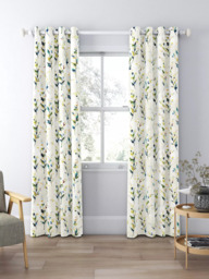 John Lewis Wildflower Sprigs Print Pair Blackout/Thermal Lined Eyelet Curtains, Multi - thumbnail 4