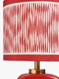 John Lewis X Collagerie Ikat Stripe Print Small Faceted Ceramic Table Lamp, Red - thumbnail 3