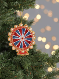 John Lewis Beaded London Eye Christmas Tree Bauble, Multi - thumbnail 2