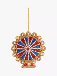 John Lewis Beaded London Eye Christmas Tree Bauble, Multi - thumbnail 1