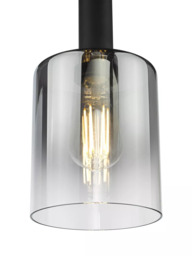 Där Savannah Pendant Ceiling Light, Black/Smoked - thumbnail 3