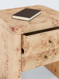 John Lewis Burl 2 Drawer Bedside Table, Natural Beige - thumbnail 3
