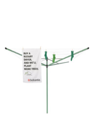 Brabantia Lift-O-Matic Rotary Clothes Outdoor Airer Washing Line with Ground Spike, Cover, Peg Bag and Pegs, 50m - thumbnail 2