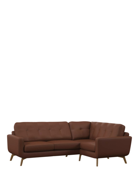 John Lewis Barbican RHF Corner End Leather Sofa, Light Leg - image 1