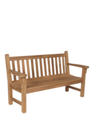 Barlow Tyrie London 3-Seater Wooden Garden Bench, Teak - thumbnail 1