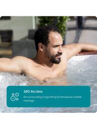 Lay-Z-Spa Helsinki AirJet Plus Inflatable Square Smart Hot Tub with Cover, 7 Person - thumbnail 4