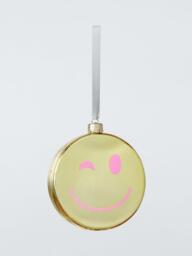 John Lewis The Enthusiast Smiley Face Bauble, Gold