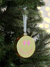 John Lewis The Enthusiast Smiley Face Bauble, Gold - thumbnail 3