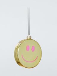 John Lewis The Enthusiast Smiley Face Bauble, Gold - thumbnail 2