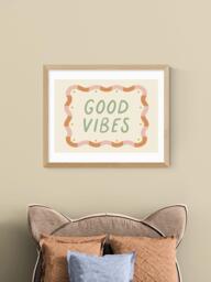 EAST END PRINTS Kid of the Village 'Good Vibes' Framed Print, 43.4 x 53.4cm, Natural - thumbnail 2