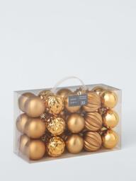 John Lewis Shatterproof Baubles, Box of 30, Gold - thumbnail 3