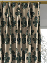 GP & J Baker Poppy Paisley Made to Measure Curtains or Roman Blind, Indigo - thumbnail 4