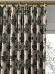 GP & J Baker Poppy Paisley Made to Measure Curtains or Roman Blind, Indigo - thumbnail 2