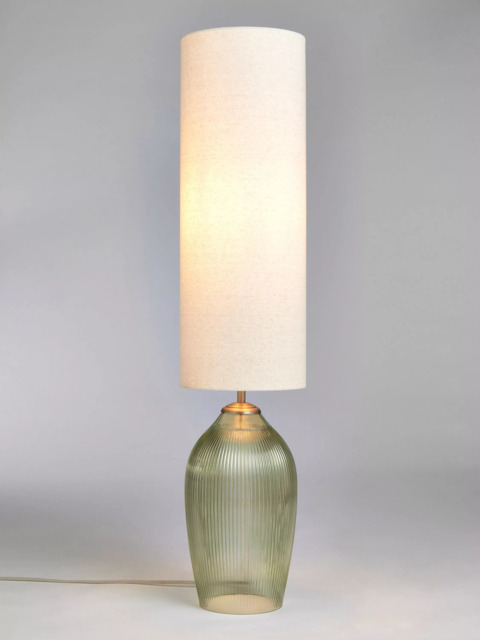John Lewis Fulbrook Ribbed Glass Floor Lamp, Olive - image 1