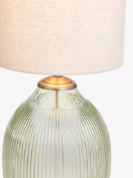 John Lewis Fulbrook Ribbed Glass Floor Lamp, Olive - thumbnail 4