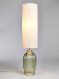 John Lewis Fulbrook Ribbed Glass Floor Lamp, Olive