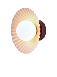 houseof Flush Pleated Wall Light, Burgundy