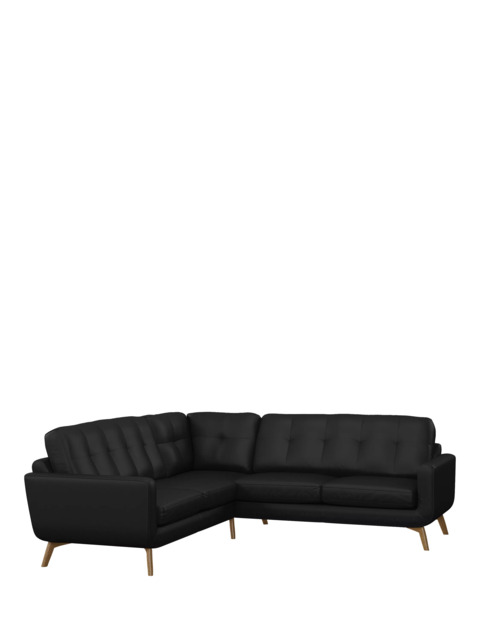 John Lewis Barbican Leather Corner Sofa, Light Leg - image 1