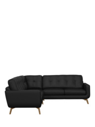 John Lewis Barbican Leather Corner Sofa, Light Leg - thumbnail 3