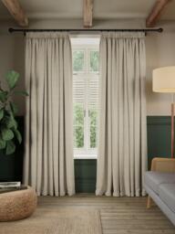 John Lewis Linen Blend Twill Lined Pencil Pleat Curtains, Natural - thumbnail 2
