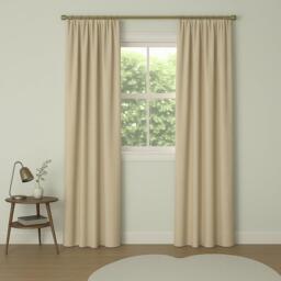 John Lewis Linen Blend Twill Lined Pencil Pleat Curtains, Natural