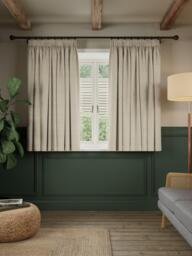 John Lewis Linen Blend Twill Lined Pencil Pleat Curtains, Natural - thumbnail 3