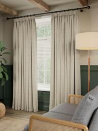 John Lewis Linen Blend Twill Lined Pencil Pleat Curtains, Natural - thumbnail 4
