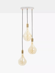 Tala Brass Triple Pendant Ceiling Light with Voronoi II 3W ES LED Dimmable Tinted Bulbs - thumbnail 2