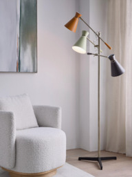 John Lewis Bauhaus Adjustable 3-Arm Floor Lamp, Multi - thumbnail 2