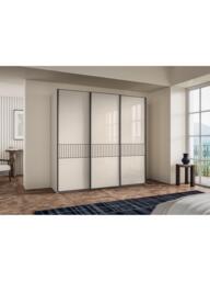 John Lewis Newlyn 2.25m Sliding Wardrobe with 3 Glass Doors - thumbnail 2